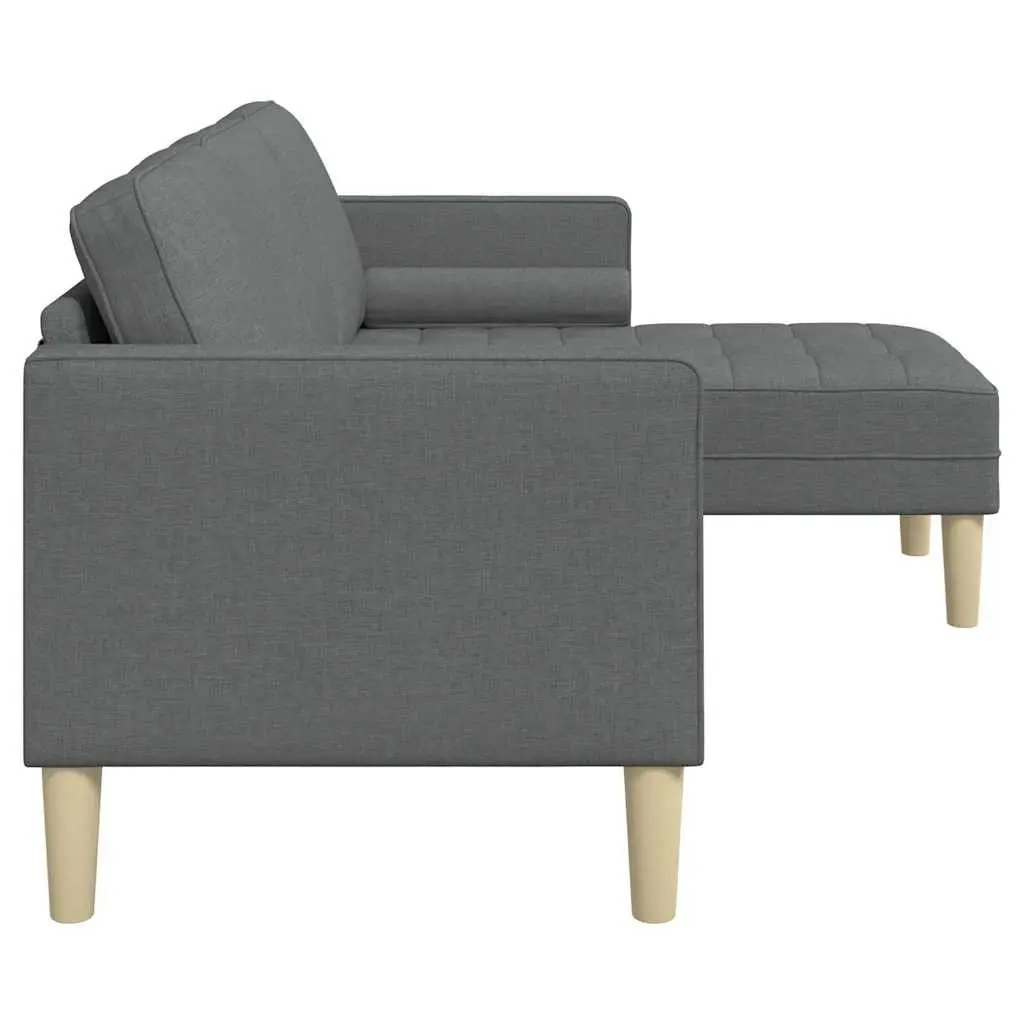 Modular Sofa Set Polyester Dark Grey Sectional Couch with Cushions