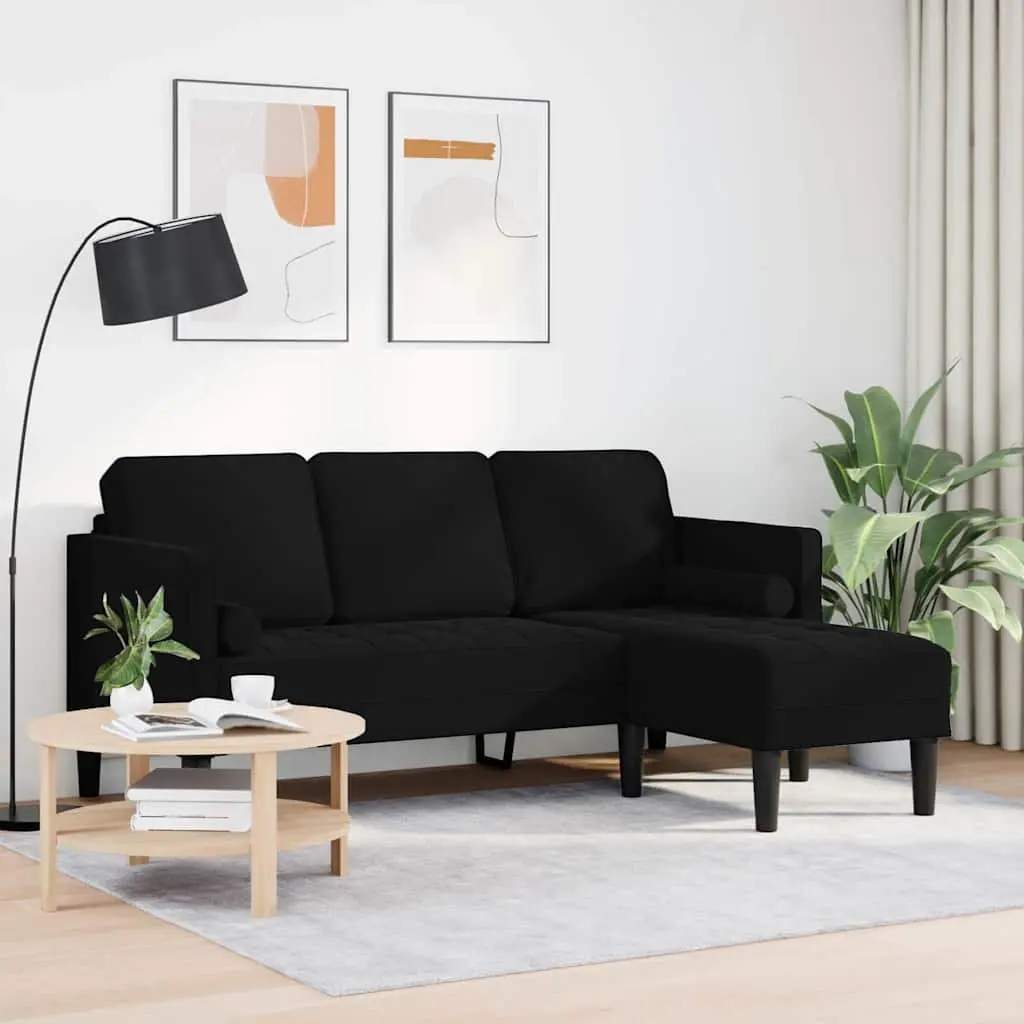 Modular Sofa Set Polyester Velvet Black Modern Sectional Couch