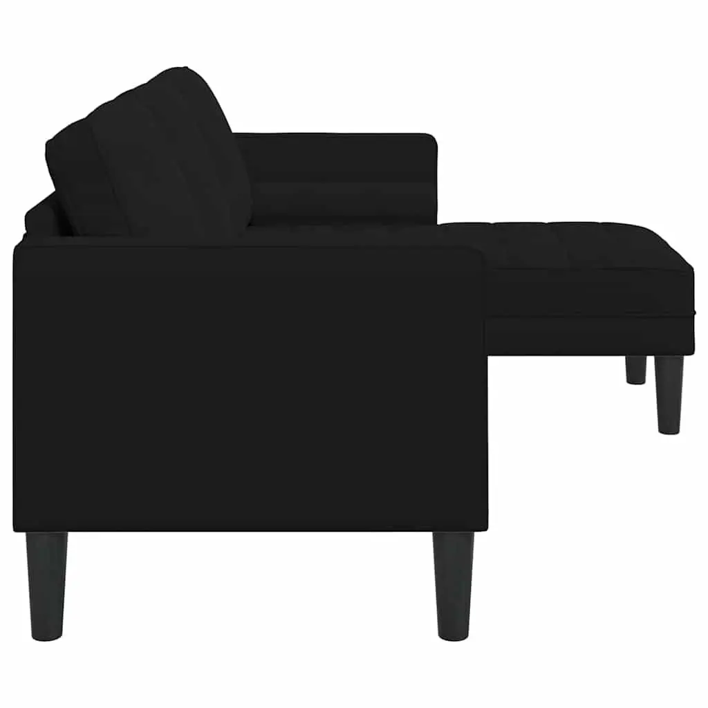 Modular Sofa Set Polyester Velvet Black Modern Sectional Couch