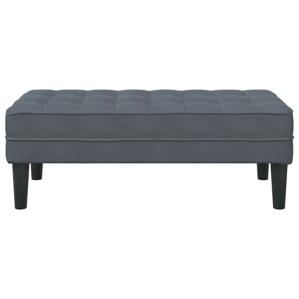 Bench Ottoman with Cushion Dark Grey 113 x 57 x 39 cm Velvet Seating