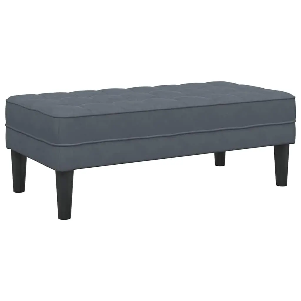 Bench Ottoman with Cushion Dark Grey 113 x 57 x 39 cm Velvet Seating