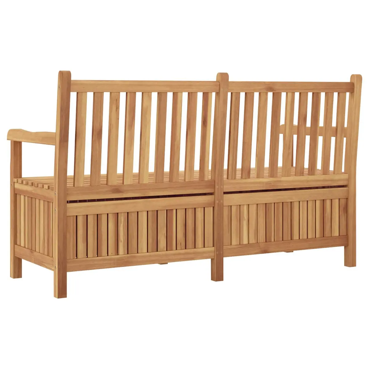 Teak Wood Garden Bench Outdoor Seating 150x60x90cm Brown with Hidden Storage Compartment