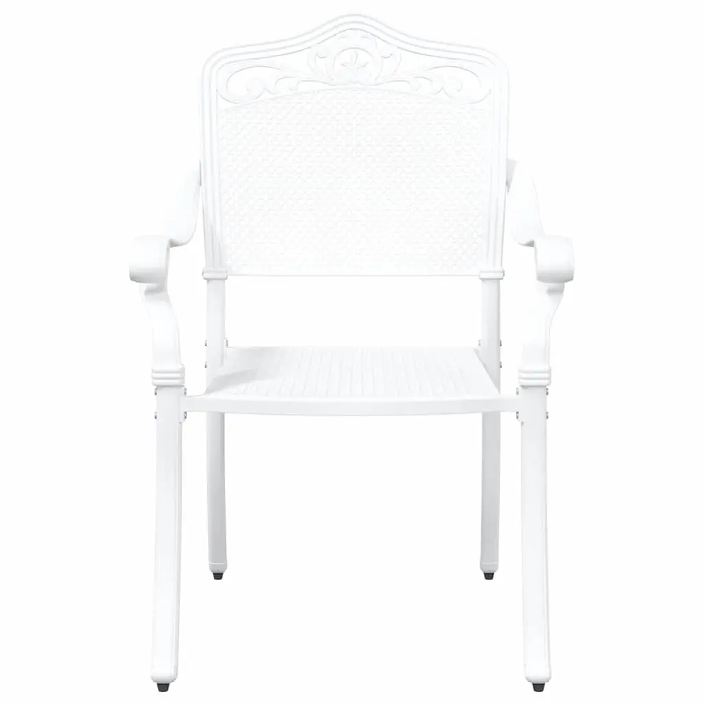 Outdoor Aluminium Garden Chair Set Vintage Style White 2 Piece