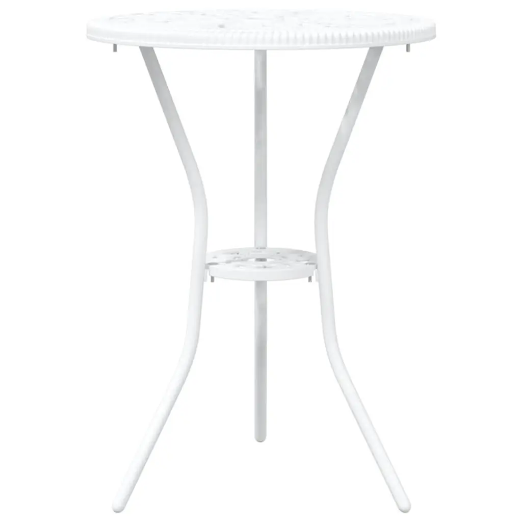 Bistro Set Aluminium White 3 Piece Outdoor Furniture Table Chairs Patio Seating