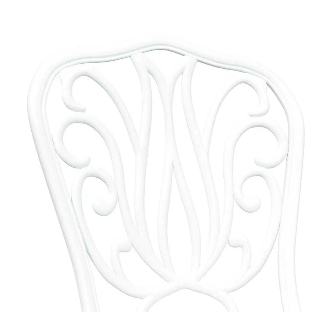Bistro Set Aluminium White 3 Piece Outdoor Furniture Table Chairs Patio Seating