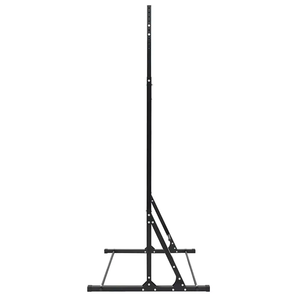 Pull-Up Bar Station Adjustable Height Powder-Coated Steel Black