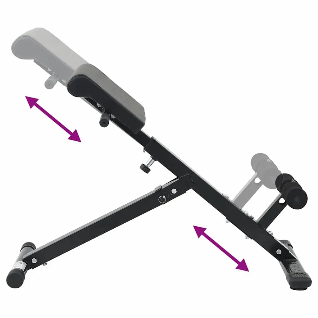 Hyperextension Bench Foldable Adjustable Steel 100.5 x 70 x 78 cm Black
