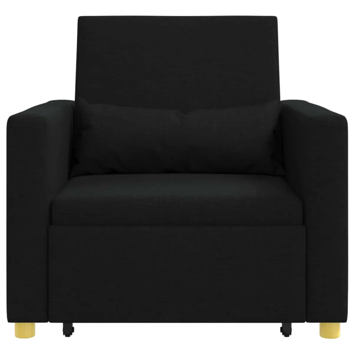 Single Sofa Bed Convertible Armchair Recliner 3-in-1 Black Steel Frame