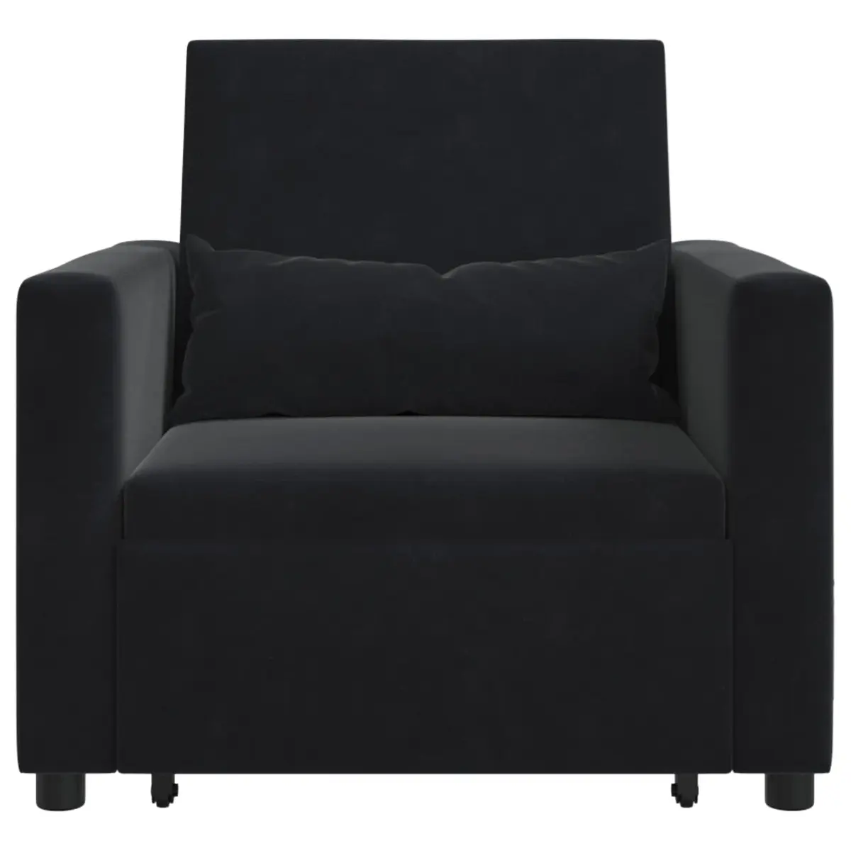 Pull Out Sofa Bed Single Sleeper Chair Recliner Convertible Black Velvet