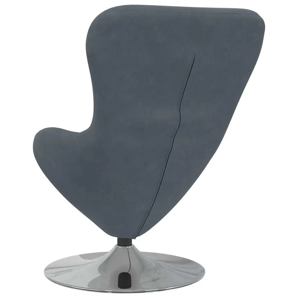 Egg Chair Velvet Swivel Lounge Armchair Grey Modern