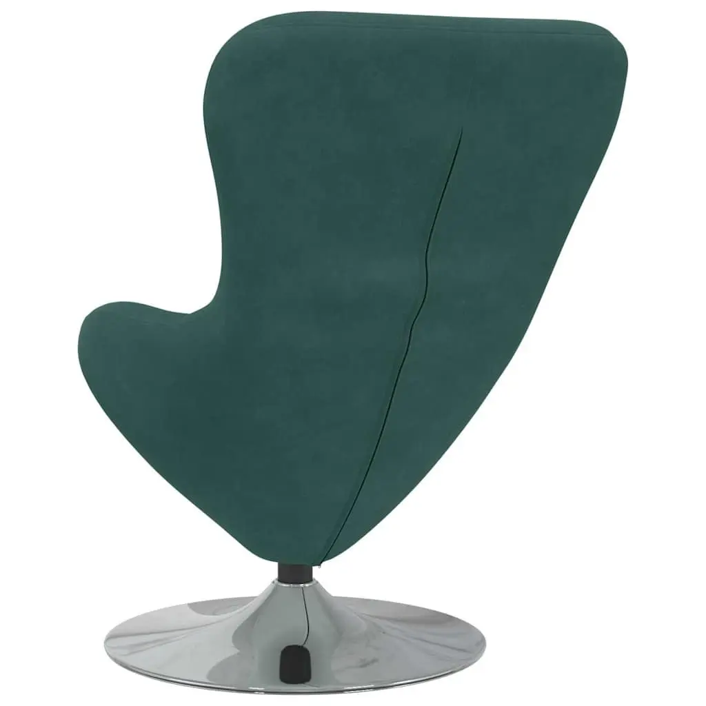 Egg Chair Velvet Swivel Lounge Armchair Modern Dark Green