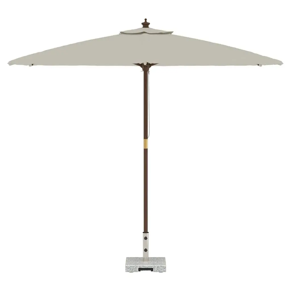 Granite Parasol Stand Outdoor Umbrella Base Grey 41x41x37cm with Integrated Wheels for Garden Patio