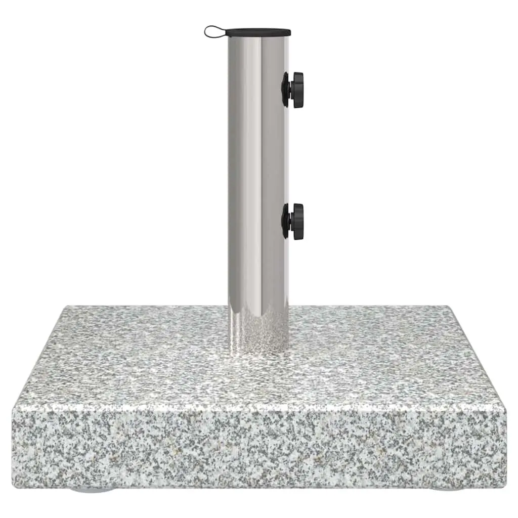 Granite Parasol Stand Outdoor Umbrella Base Grey 41x41x37cm with Integrated Wheels for Garden Patio