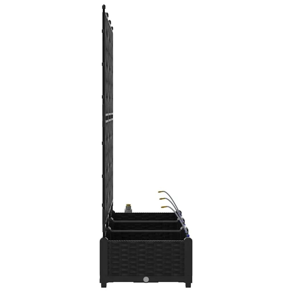 3 Piece Black Planter Set for Outdoor Use