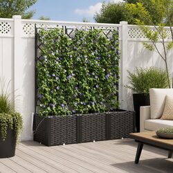 Versatile Black Planters – 3 pcs for Garden and Terrace Use