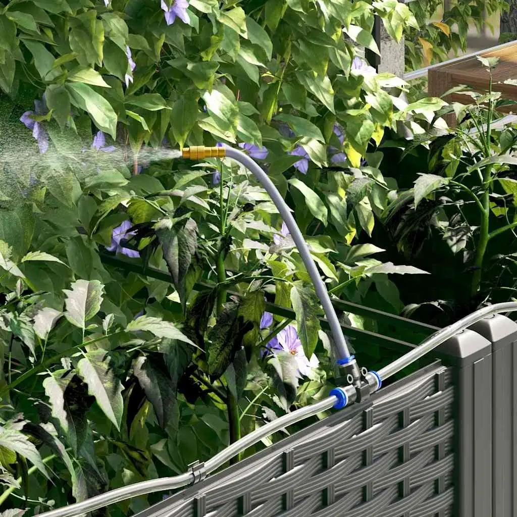 Garden Planter Set Polypropylene Large Black 3 Piece Outdoor Pots
