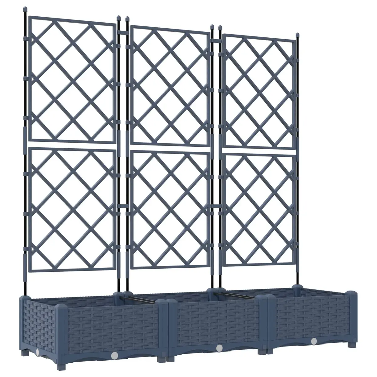 Garden Planter 3 pcs Grey 120x40x125.5cm Outdoor Indoor Pot Box Set