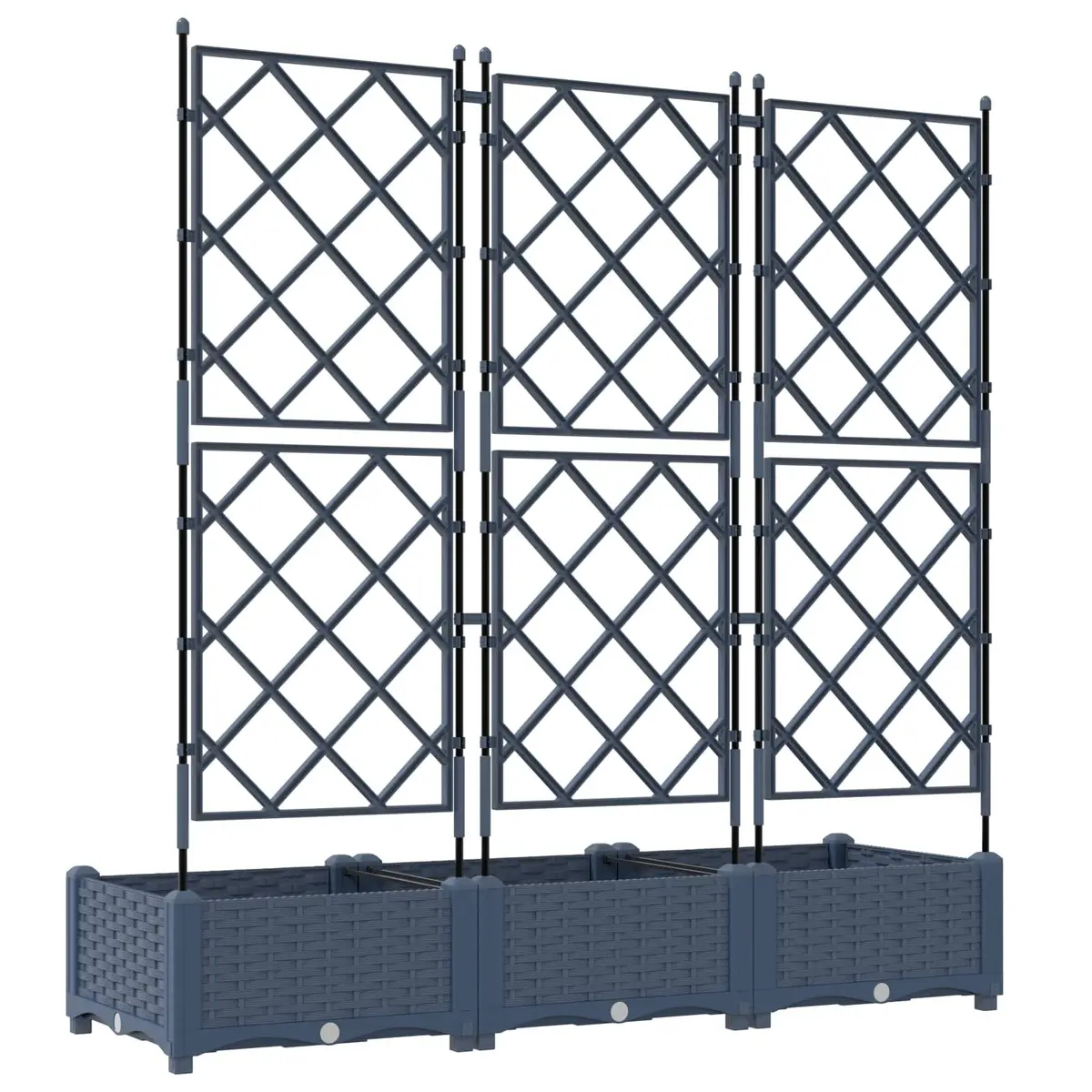 Garden Planter 3 pcs Grey 120x40x125.5cm Outdoor Indoor Pot Box Set
