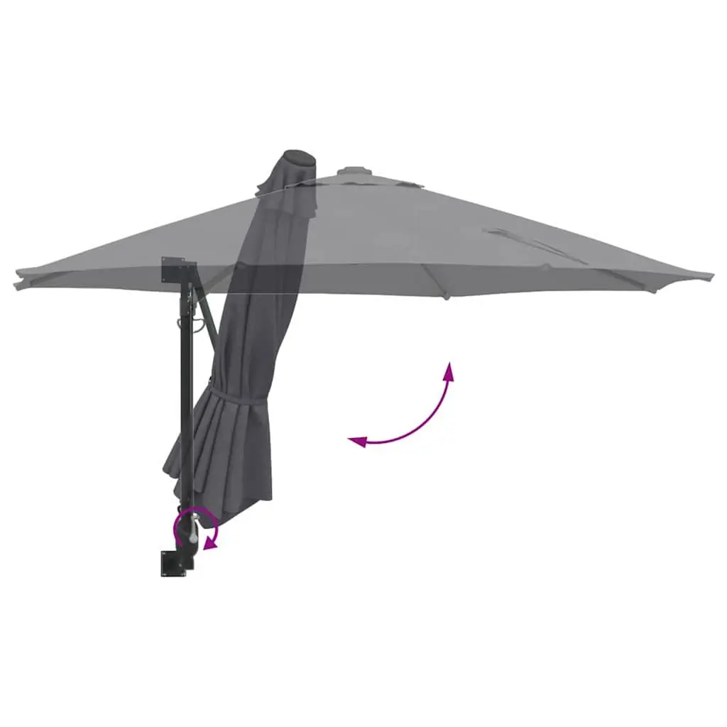 Garden Parasol Cantilever Polyester 248cm Anthracite Outdoor Sunshade Tilt Patio Umbrella