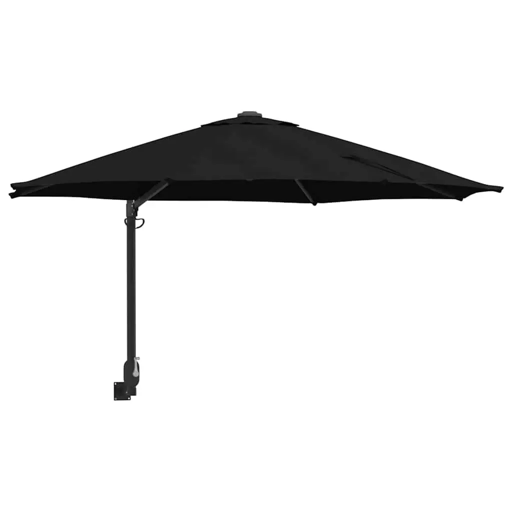 Garden Parasol Cantilever Polyester 248cm Black