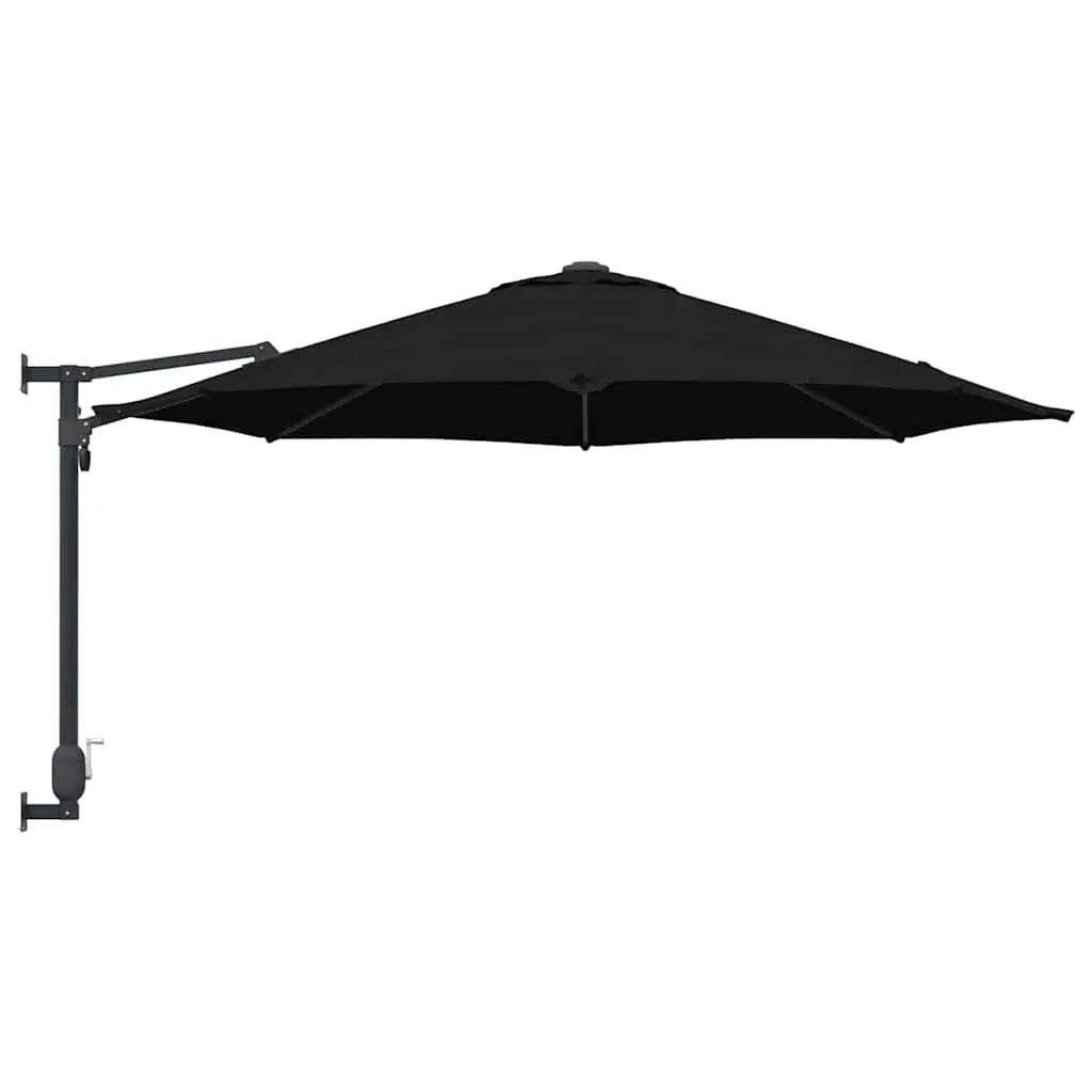 Garden Parasol Cantilever Polyester 248cm Black