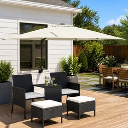 Versatile Garden Parasol for Patios and Gardens 248.5 x 247.5 x 160 cm Brown