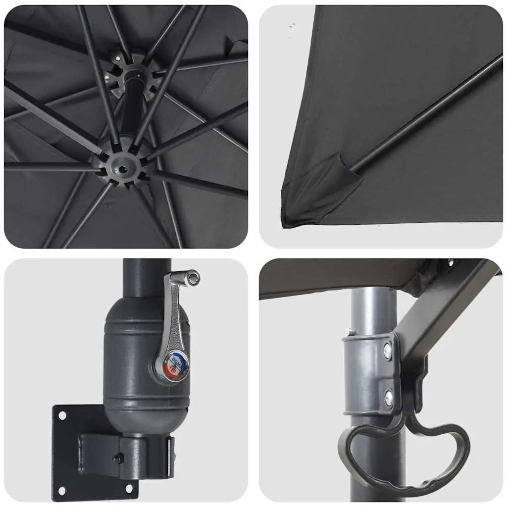 Garden Parasol Steel 248.5cm Anthracite Outdoor Umbrella with Tilt Crank