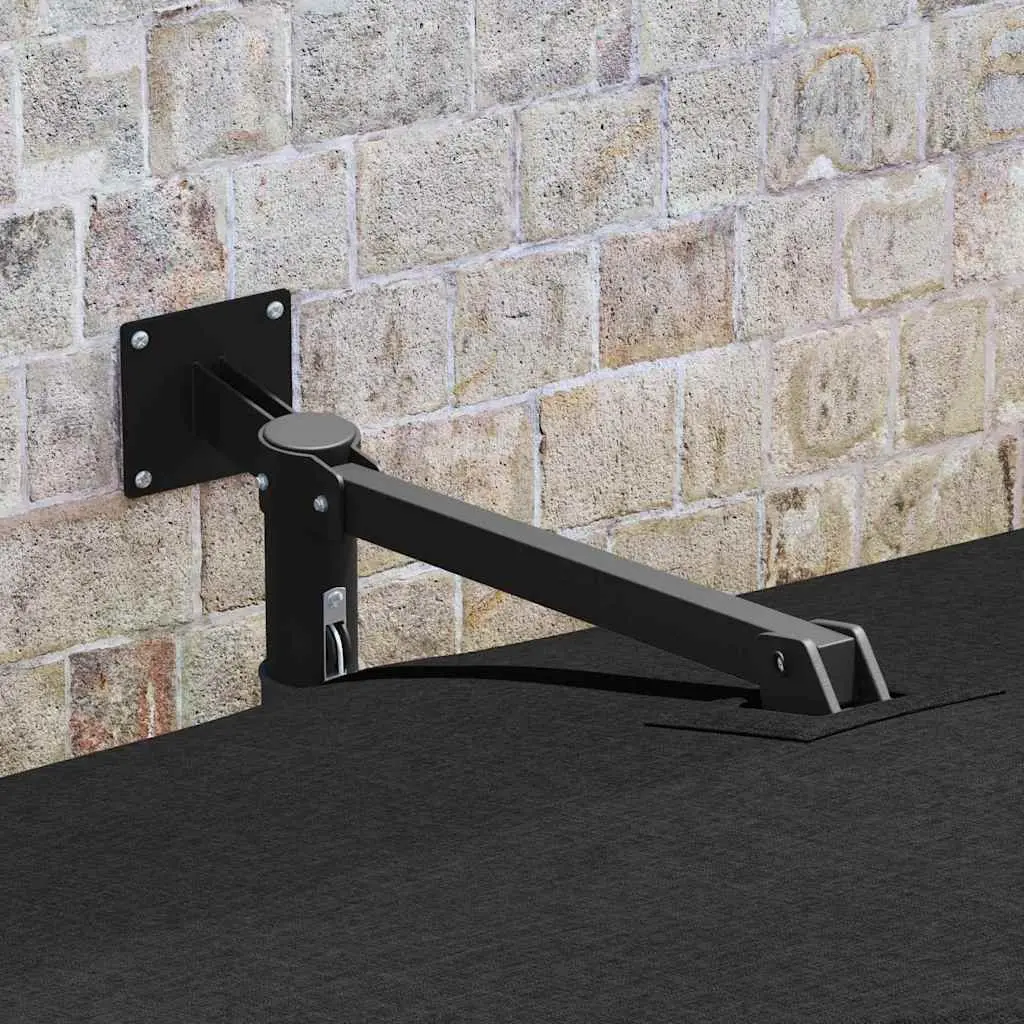 Garden Parasol Polyester Black 248.5 x 247.5 x 160cm Tiltable