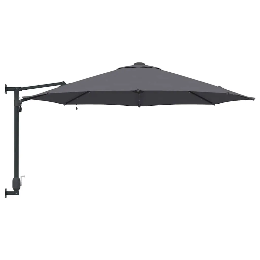 Garden Parasol Steel Frame Manual Anthracite Square Canopy with Solar-powered LED Lights