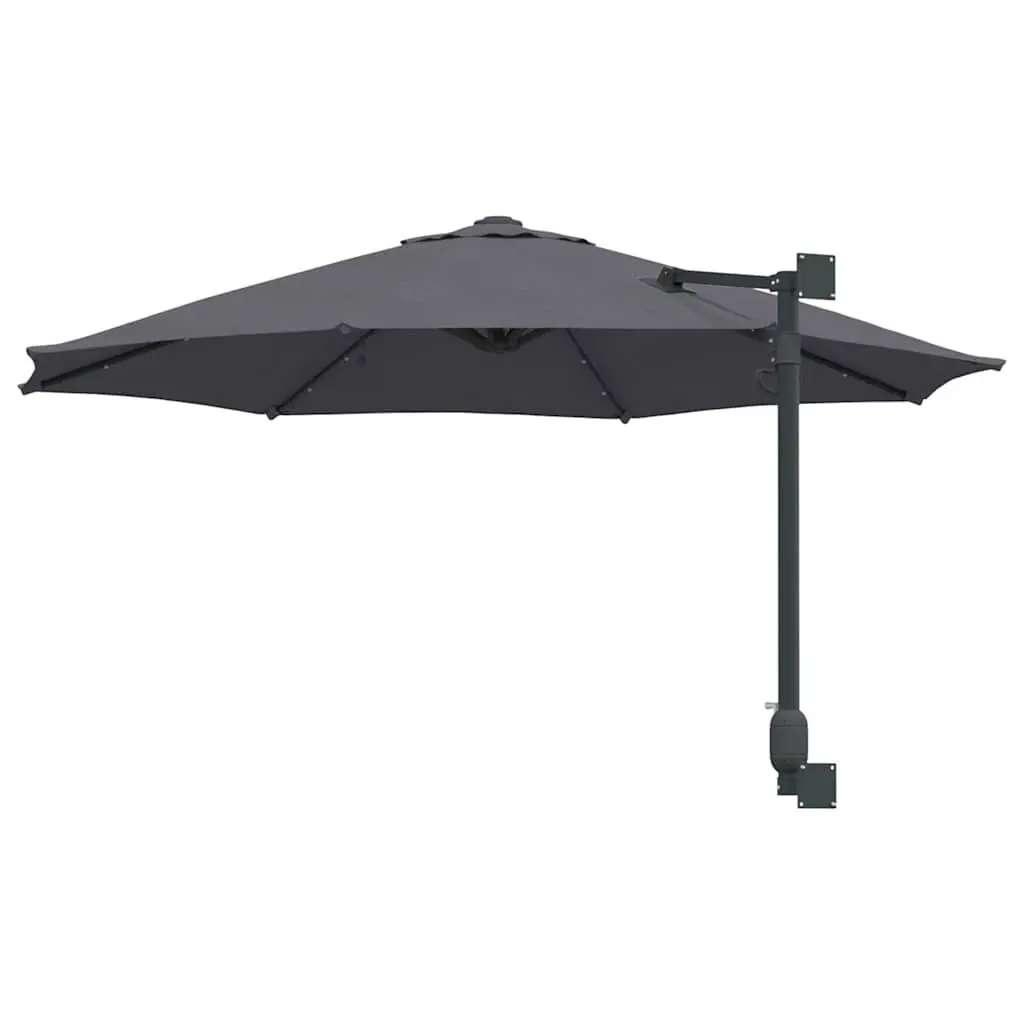 Garden Parasol Steel Frame Manual Anthracite Square Canopy with Solar-powered LED Lights