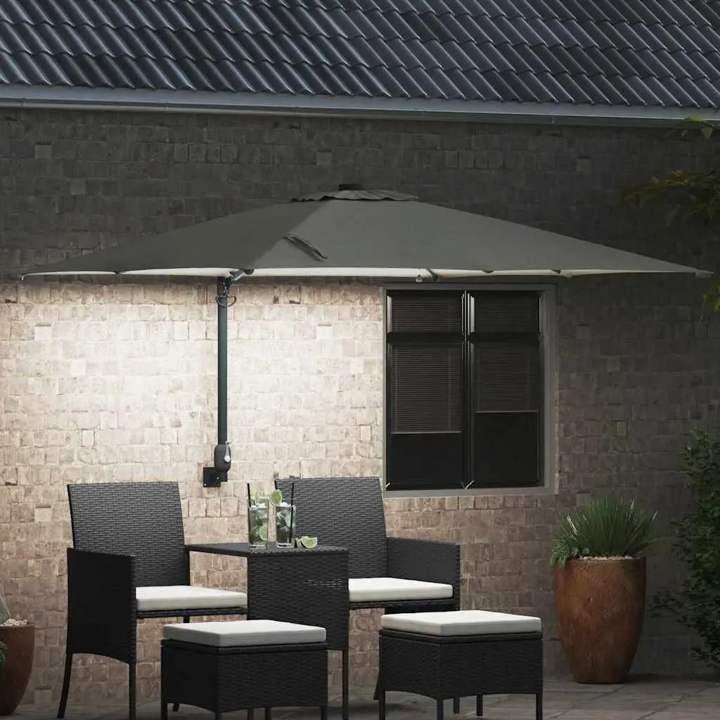 Cantilever Garden Parasol Polyester 248.5 x 247.5 x 160 cm Brown