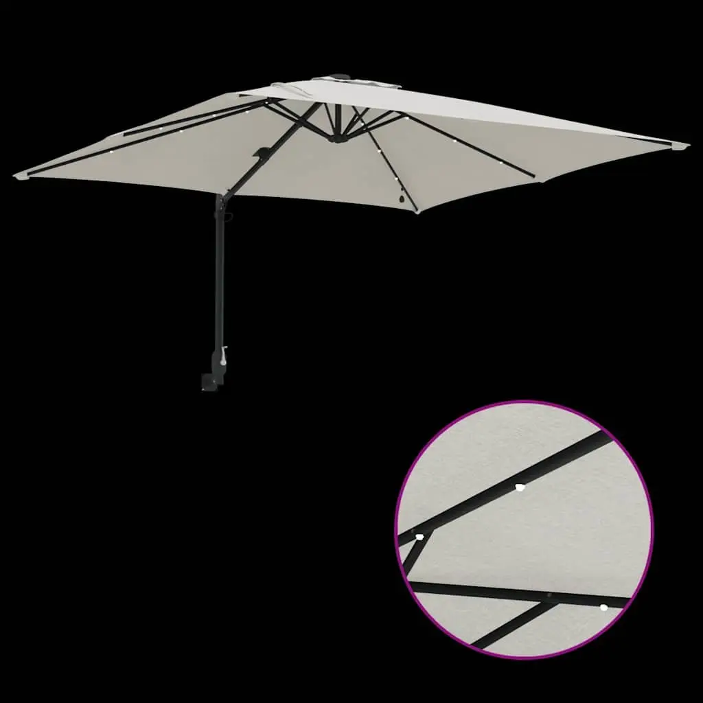 Cantilever Garden Parasol Polyester 248.5 x 247.5 x 160 cm Brown