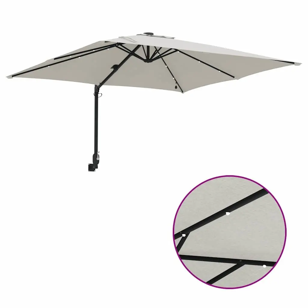 Cantilever Garden Parasol Polyester 248.5 x 247.5 x 160 cm Brown