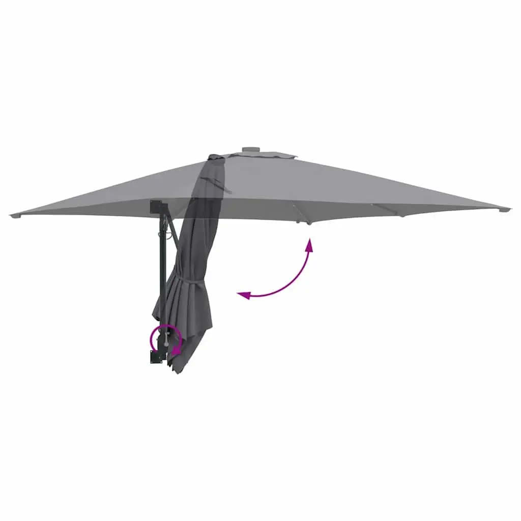 Garden Parasol Cantilever Outdoor Umbrella Sunshade with LED Lights Tilt