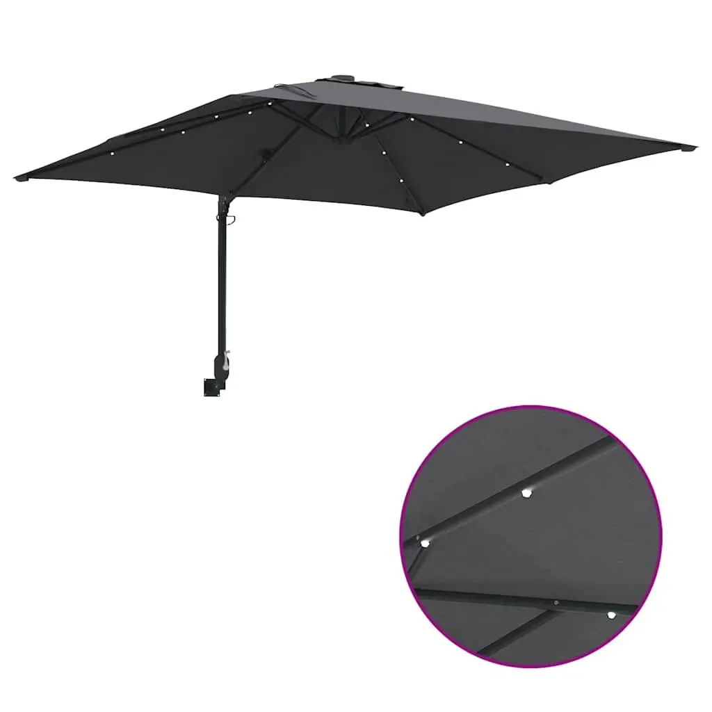 Garden Parasol Cantilever Outdoor Umbrella Sunshade with LED Lights Tilt