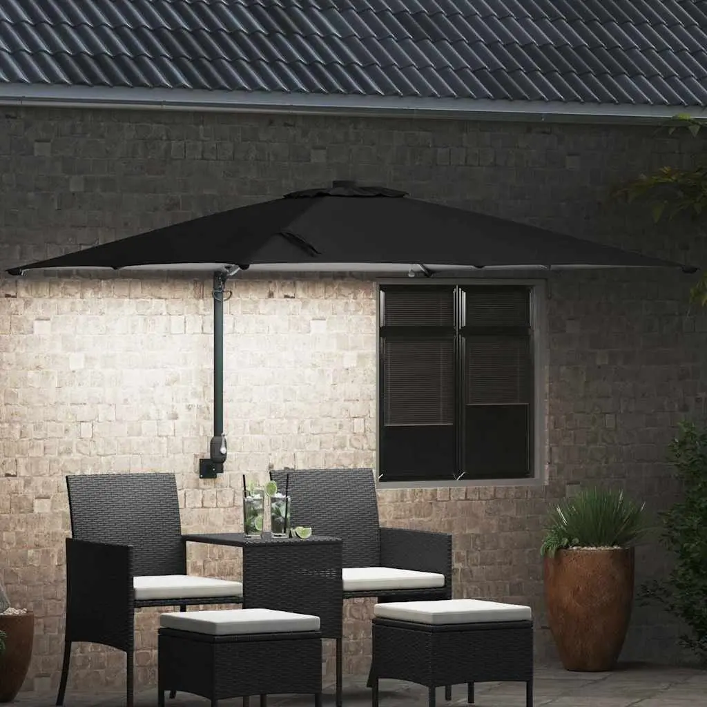Garden Parasol Cantilever Umbrella UV-Resistant Polyester 248.5cm Black
