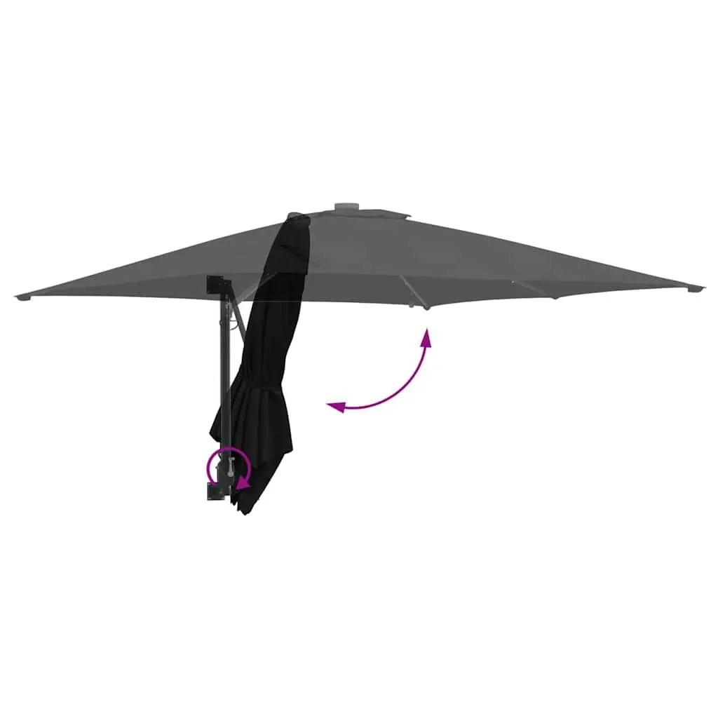 Garden Parasol Cantilever Umbrella UV-Resistant Polyester 248.5cm Black