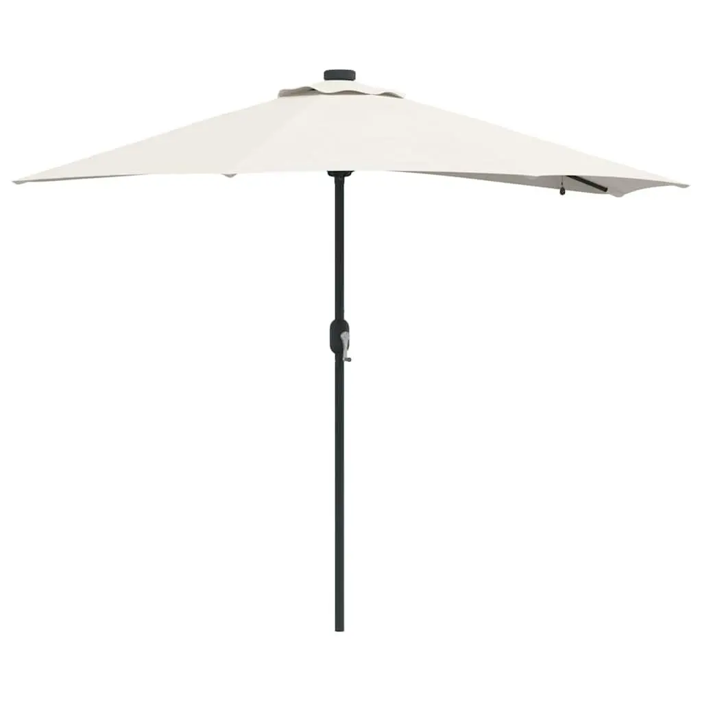 Garden Parasol Collapsible Steel Frame Polyester Canopy 294x150x223cm Brown