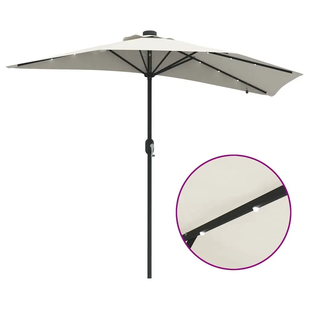 Garden Parasol Collapsible Steel Frame Polyester Canopy 294x150x223cm Brown