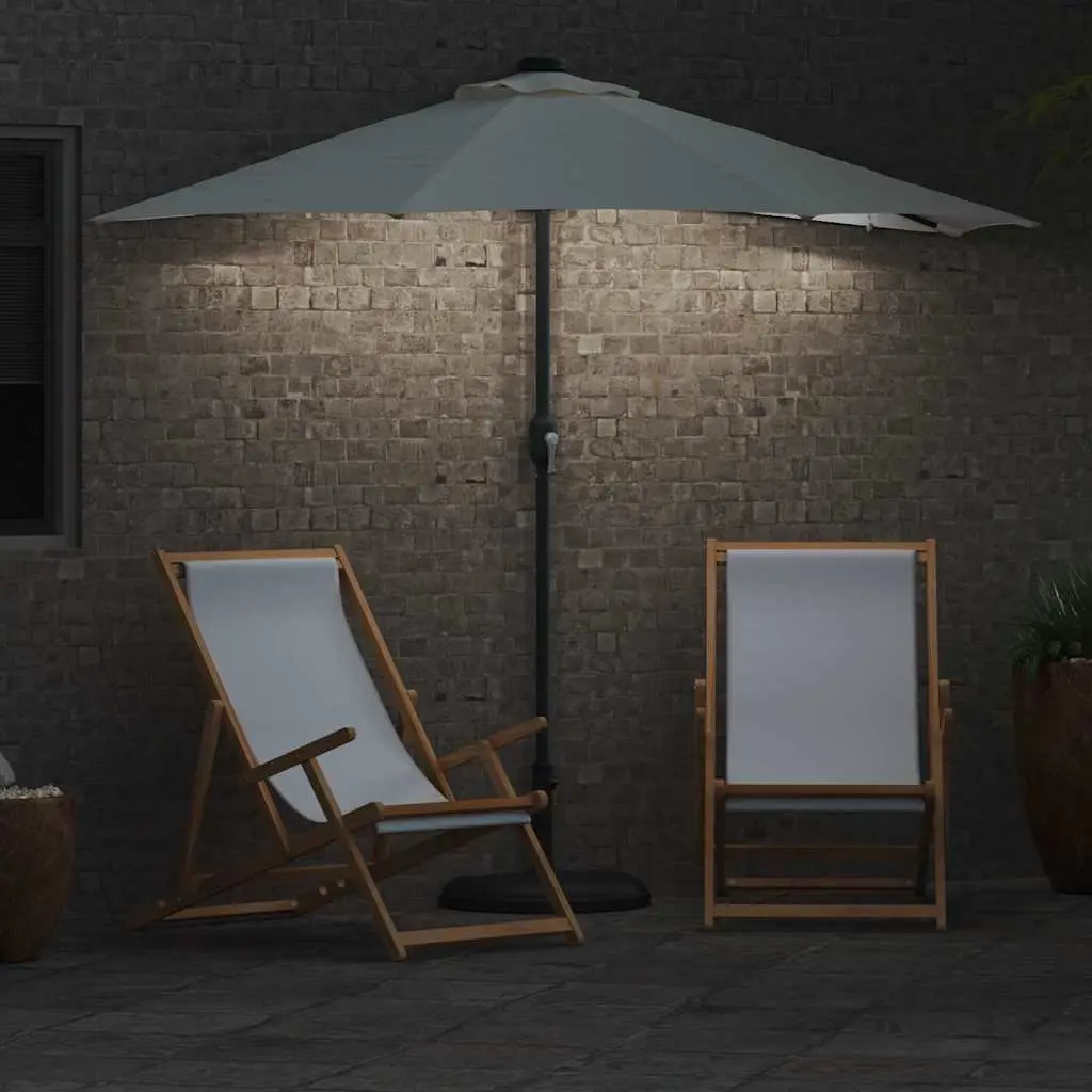 Garden Parasol Collapsible Steel Frame Polyester Canopy 294x150x223cm Brown