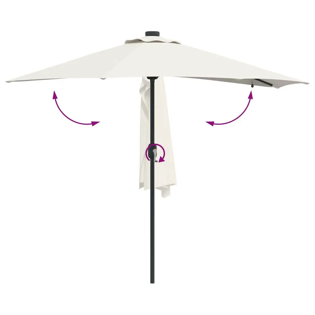 Garden Parasol Collapsible Steel Frame Polyester Canopy 294x150x223cm Brown