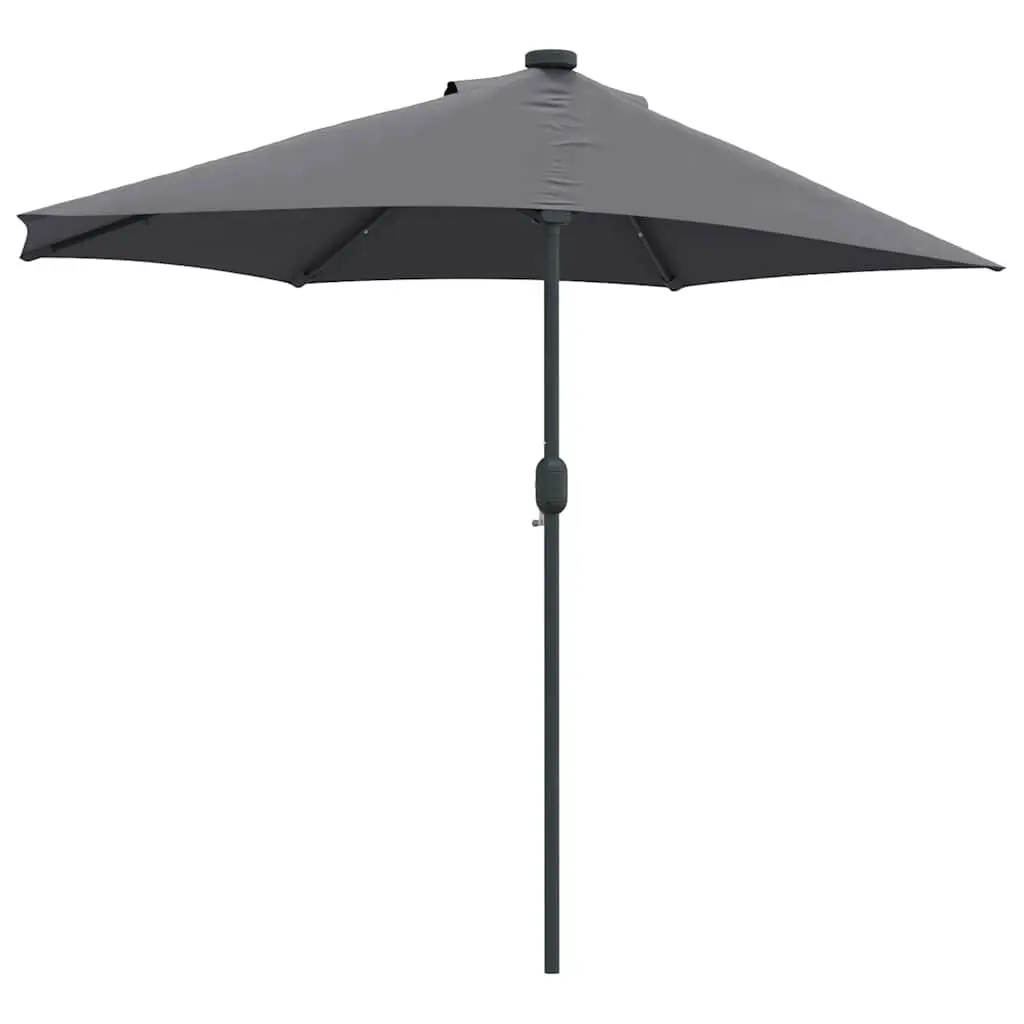 Garden Parasol Polyester Anthracite Large Outdoor Shade Umbrella with Solar LED Lights
