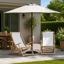 Collapsible Outdoor Parasol with Solar LED Lights