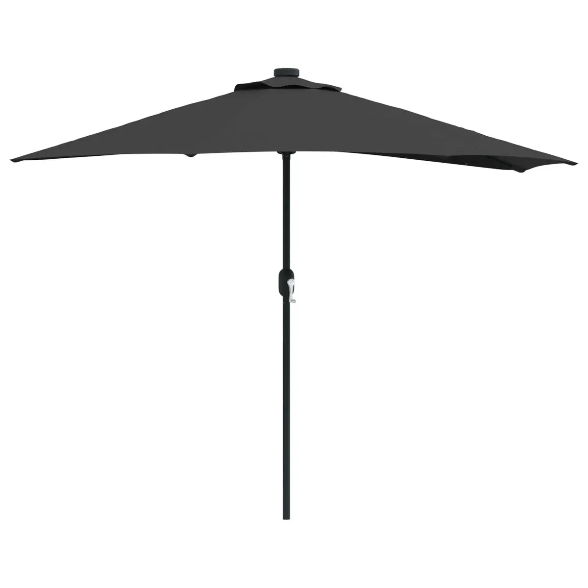Garden Parasol Umbrella 294x150x224cm Black Outdoor Shade with LED Solar Lights