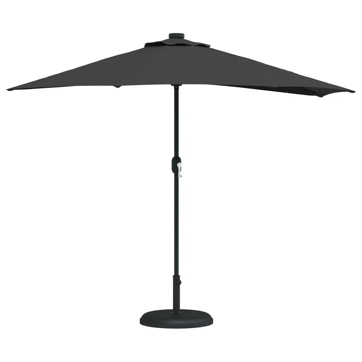 Garden Parasol Umbrella 294x150x224cm Black Outdoor Shade with LED Solar Lights