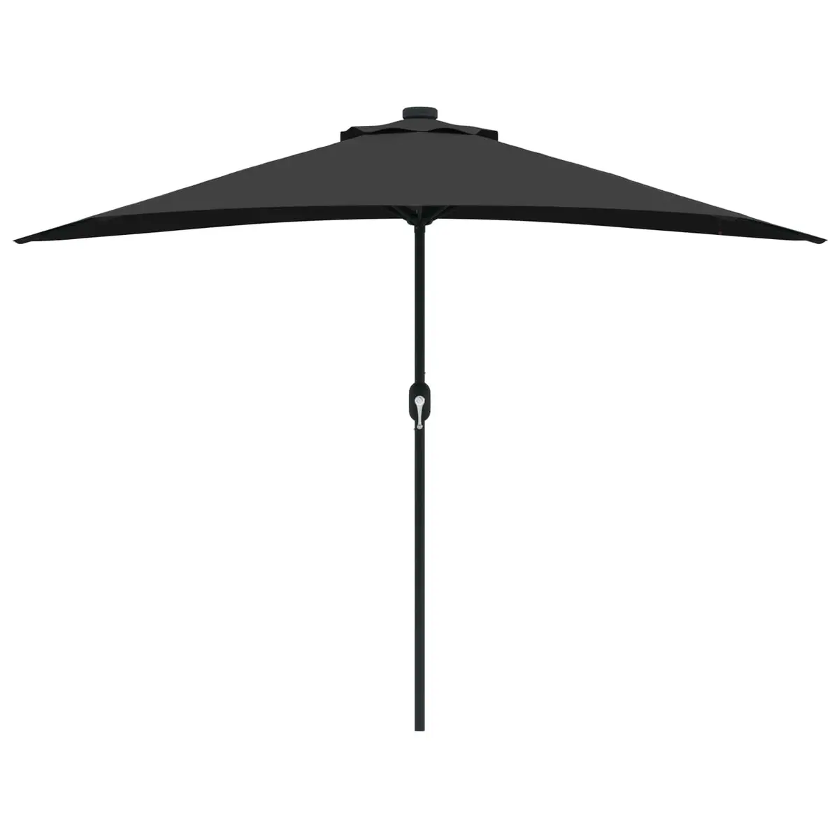 Garden Parasol Umbrella 294x150x224cm Black Outdoor Shade with LED Solar Lights
