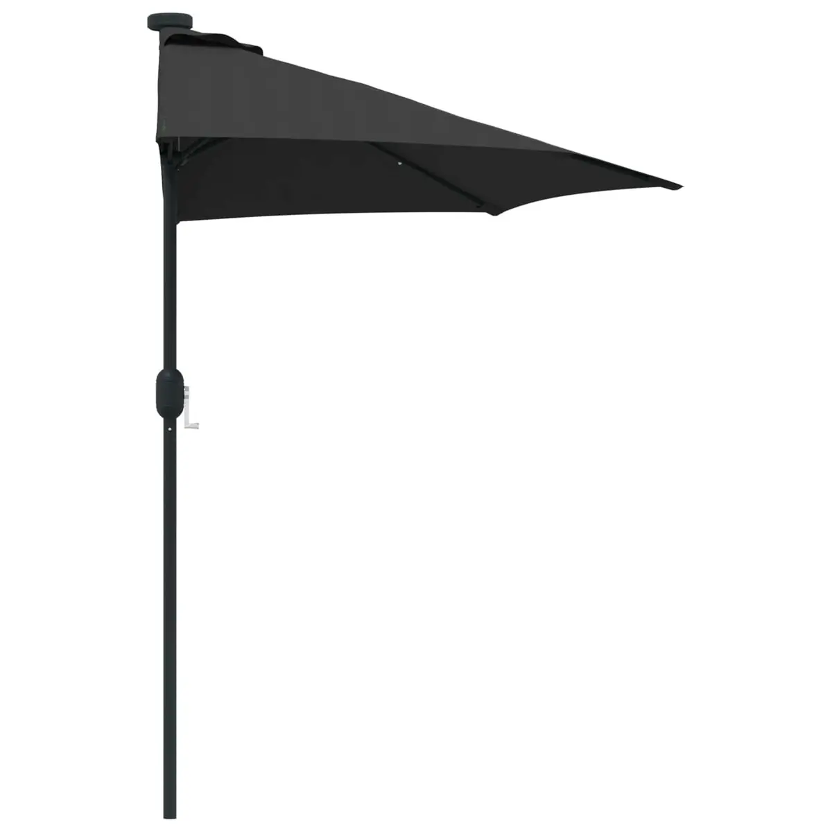 Garden Parasol Umbrella 294x150x224cm Black Outdoor Shade with LED Solar Lights