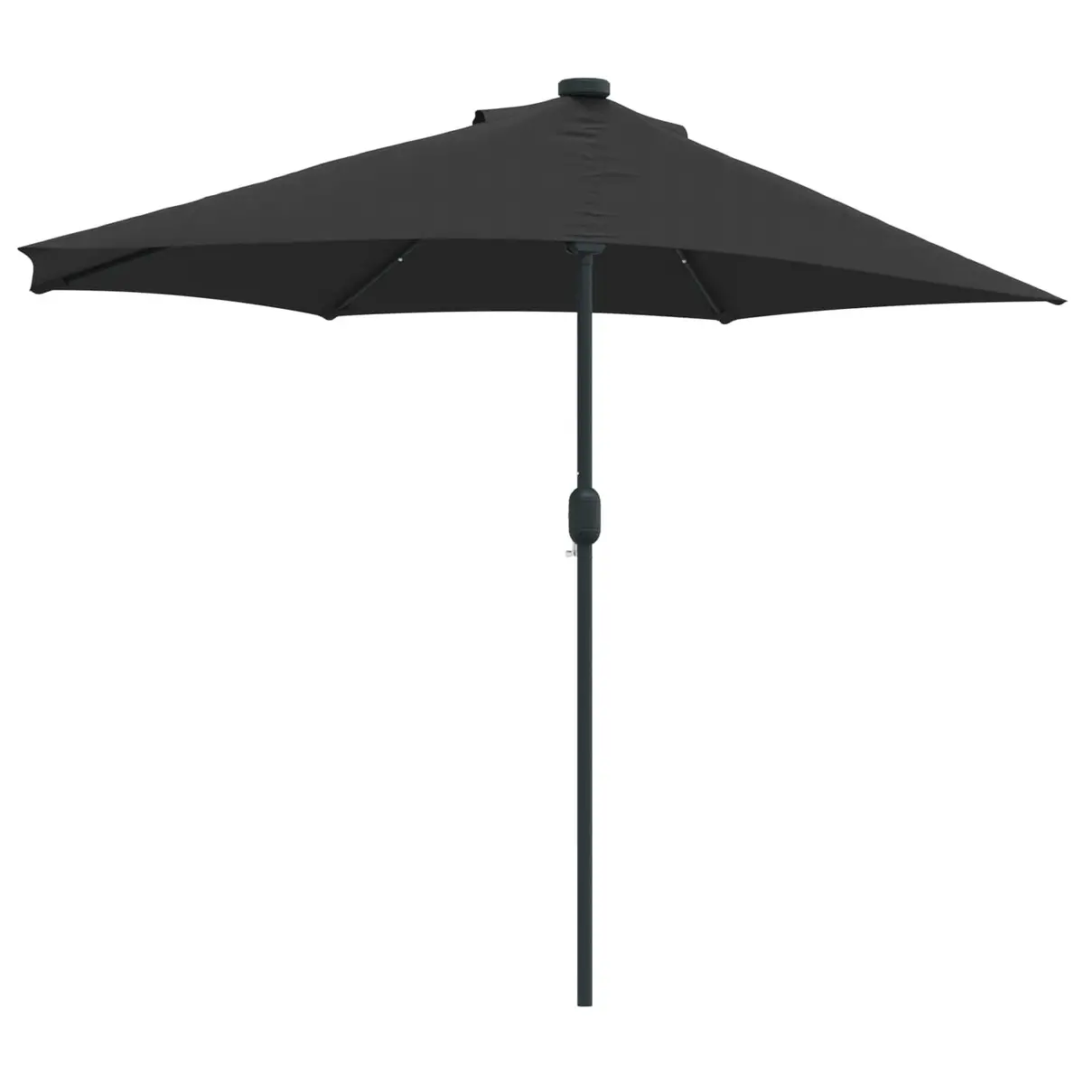Garden Parasol Umbrella 294x150x224cm Black Outdoor Shade with LED Solar Lights