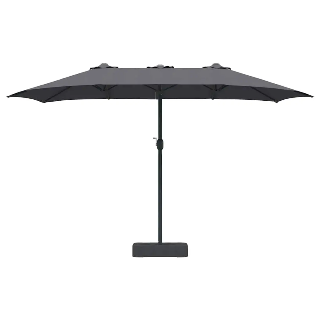 Garden Parasol Polyester Anthracite 385 x 209 x 244 cm Outdoor Umbrella Shade Canopy