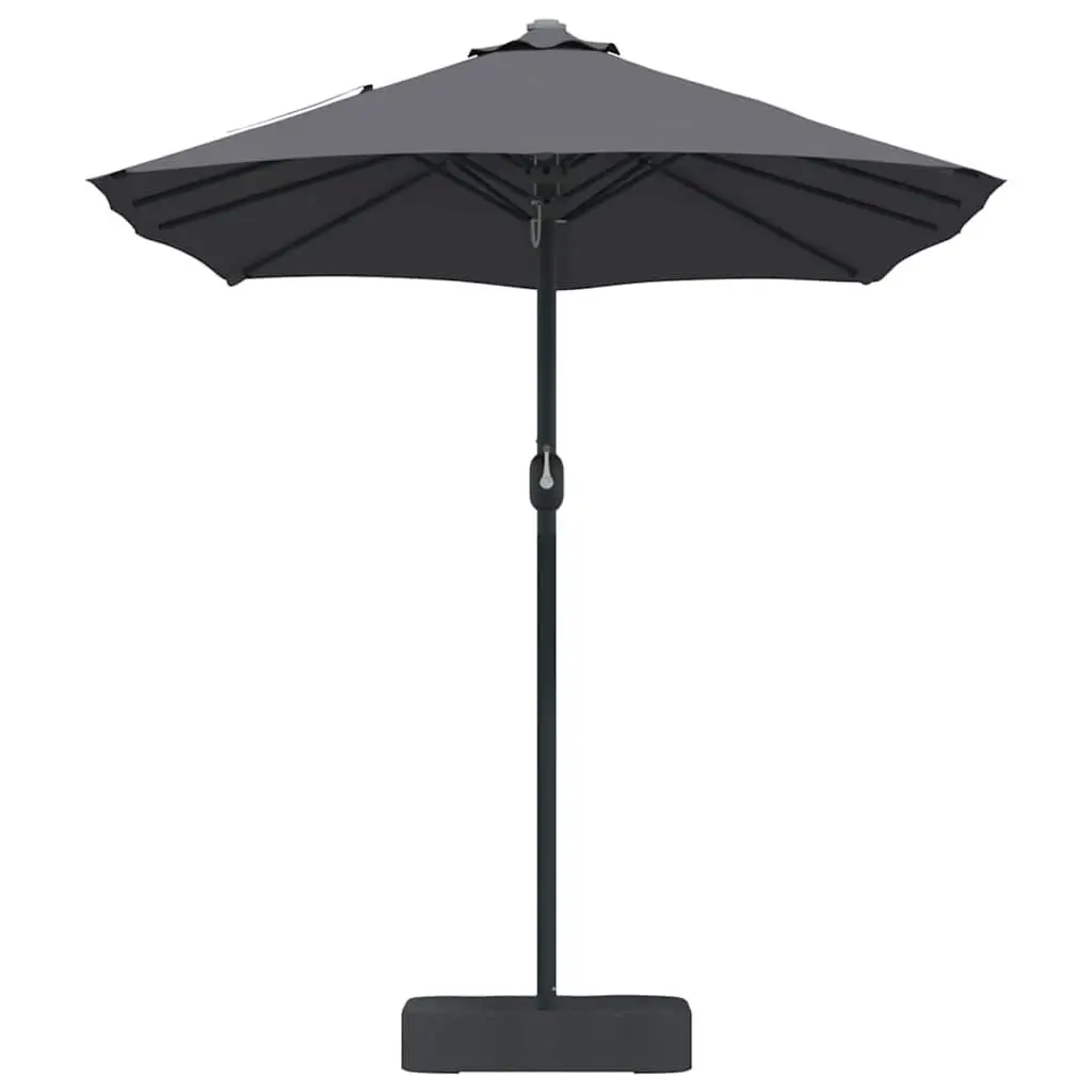 Garden Parasol Polyester Anthracite 385 x 209 x 244 cm Outdoor Umbrella Shade Canopy